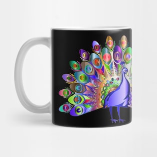 Pretty and Cute Rainbow Colored Peacock Bird Mug